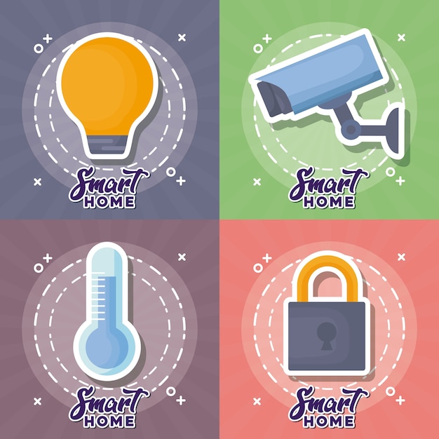 Icon set of smart home design 