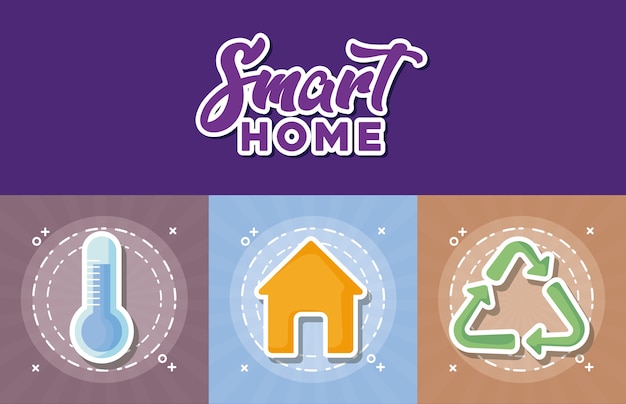 Icon set of smart home design 