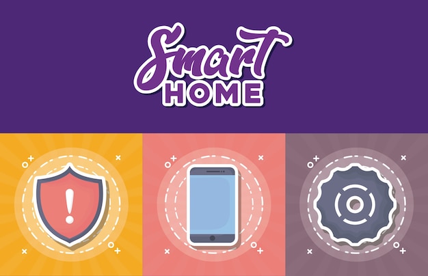 Icon set of smart home design 