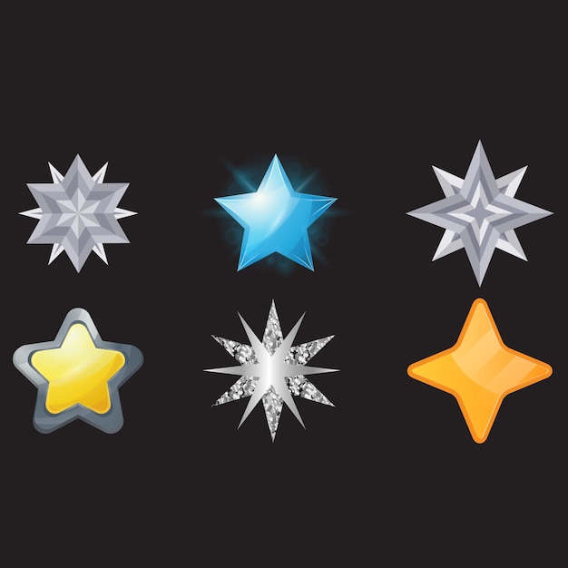 icon set of stars with different variations