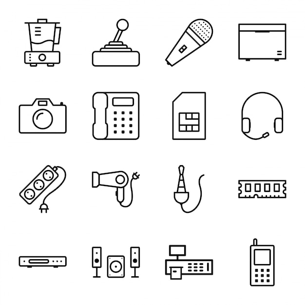 Icon set van elektronische apparaten