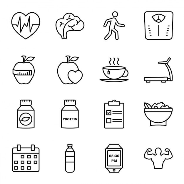 Icon set van gezondheid