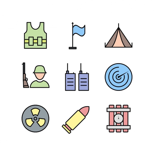 Icon Set Van Militaire