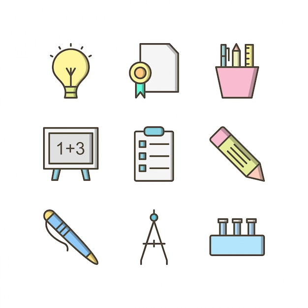 Icon Set Van Onderwijs