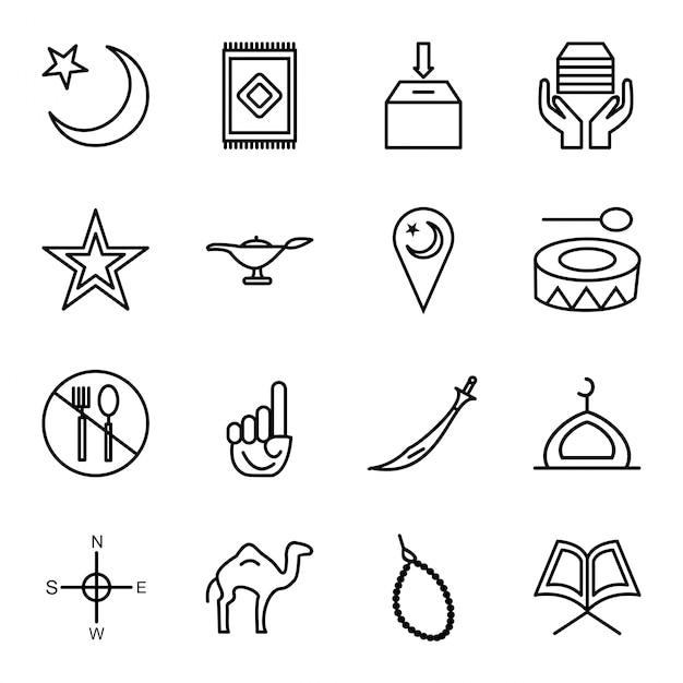 Icon set van Ramadan