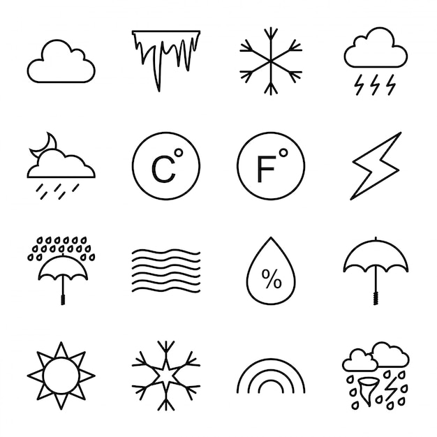 Vector icon set van weer