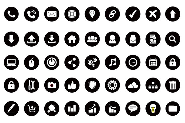 icon set vector 45 icons easy to edit vector image eps 10