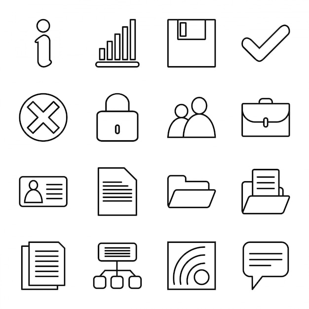 Icon set of websites