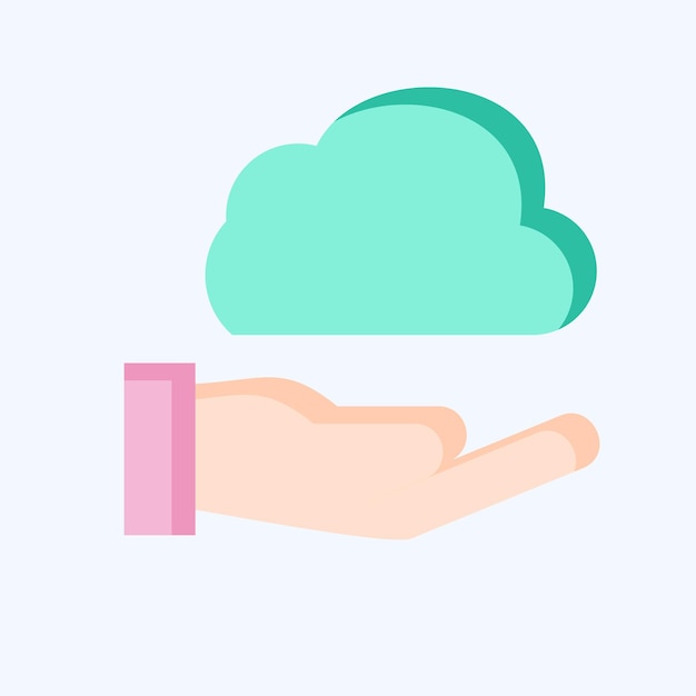 Икона Share Cloud, связанная с символом сети, простая иллюстрация в плоском стиле