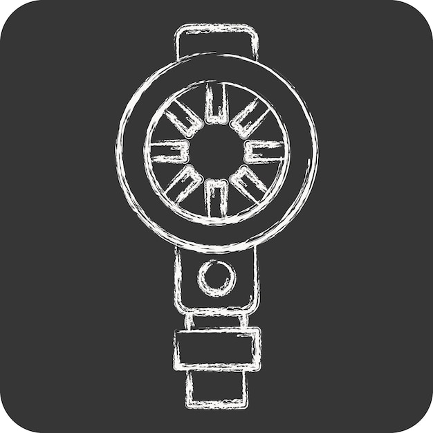 Vector icon sherwood gauge related to diving symbol chalk style simple design illustration