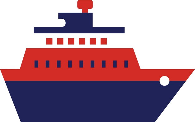 Icon Silhouette Logo van het schip in platte stijl