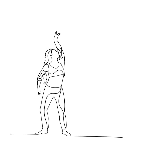 Icon sketch of girl dancing east dance