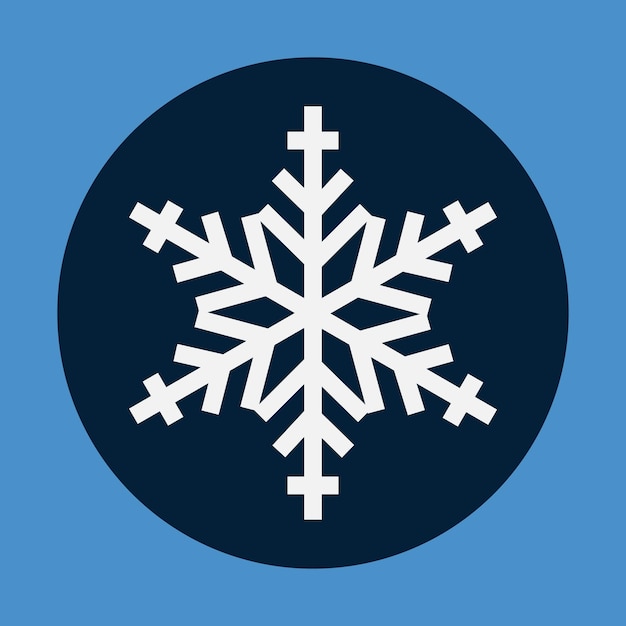 Icon sneeuwvlok op blauwe achtergrond Plat ontwerp Vector illustratie