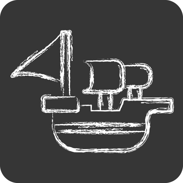 Icon spanish ship related to spain symbol chalk style simple design editable simple illustration