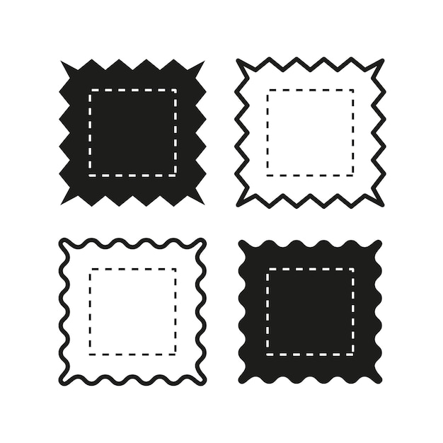 Vector icon stamp square perforated border design postal service symbol vector illustration eps 10