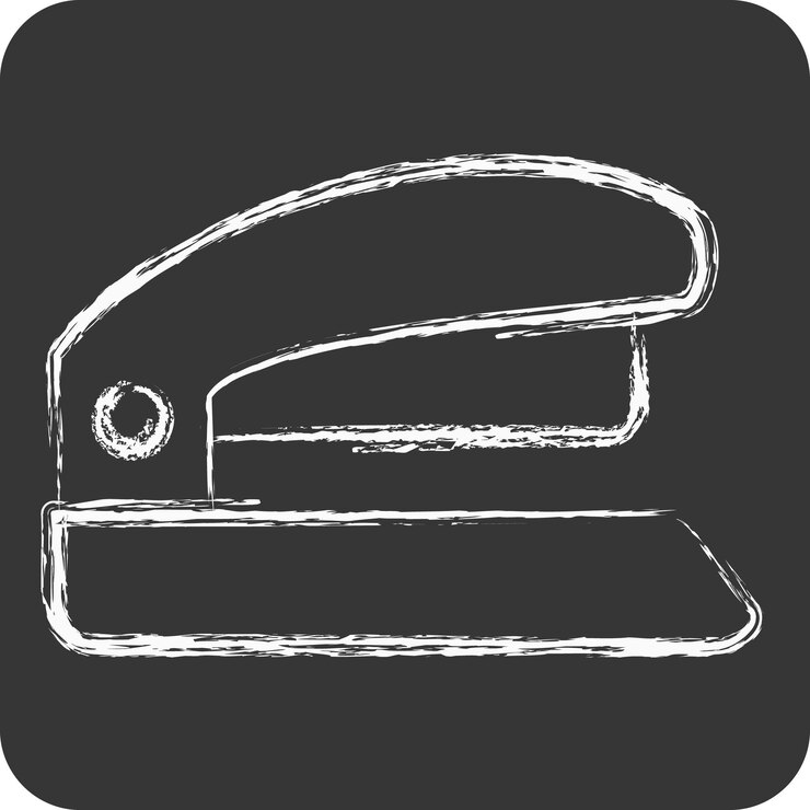 Вектор икона stapler, связанная с символом office мелом стиль простая иллюстрация дизайна