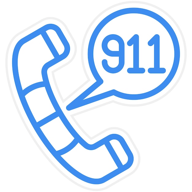 Vector icon stijl om 911 te bellen