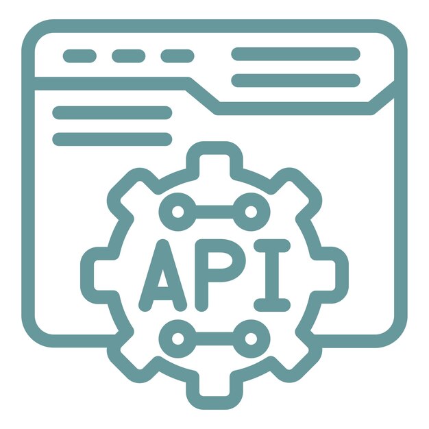 Vector icon stijl van de api