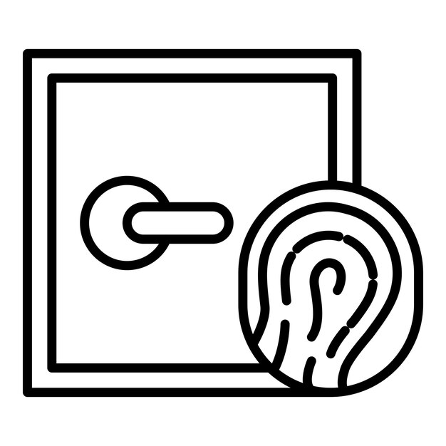 Icon stijl van de biometrische veiligheidskast