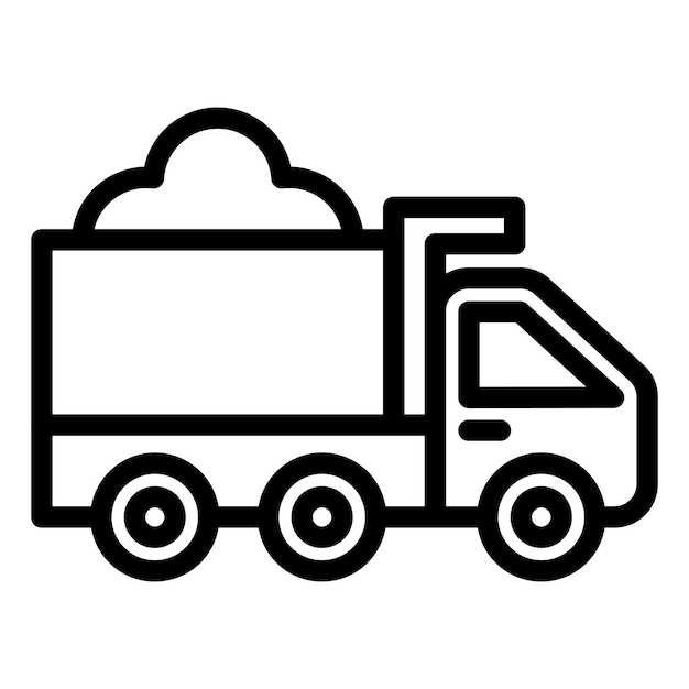 Icon stijl van de dump truck