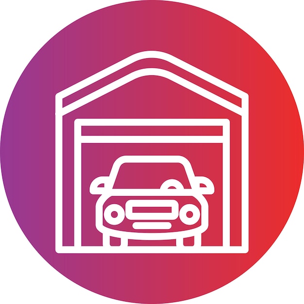 Icon stijl van de garage