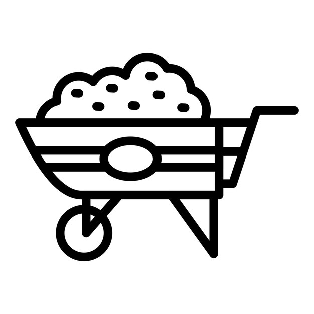 Icon stijl van de kruiwagen