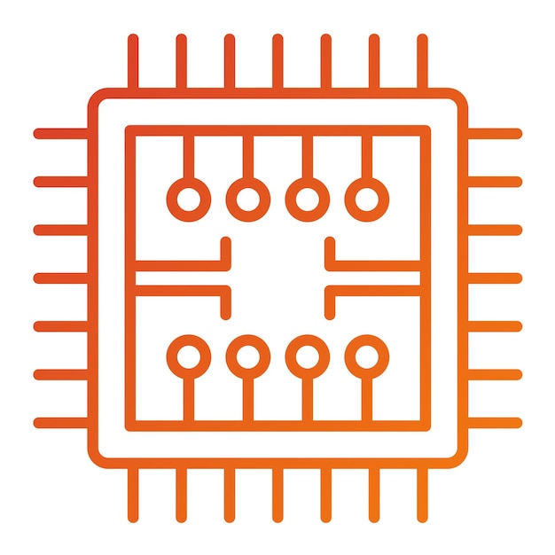 Icon stijl van de microchip