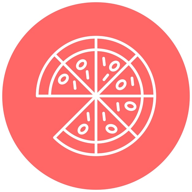 Icon stijl van de pizza