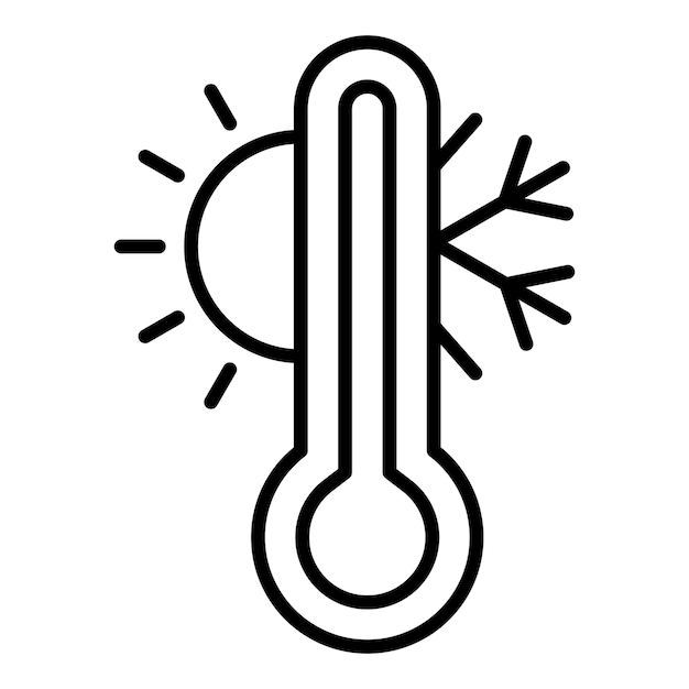 Icon stijl van de thermometer