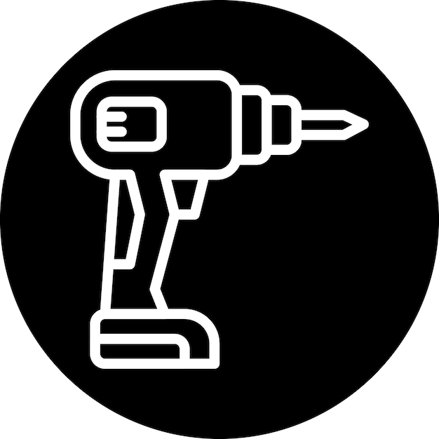 Icon stijl van de vectorontwerpboormachine