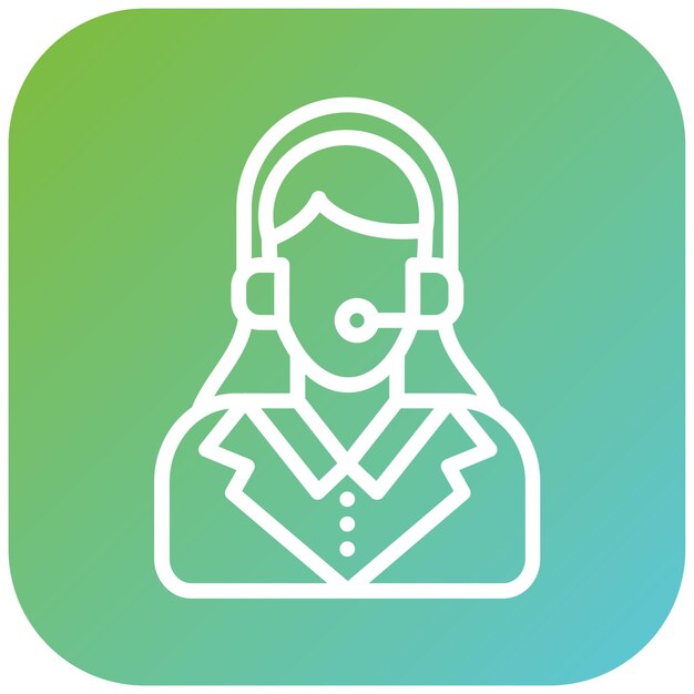 Icon stijl van de vectorontwerpdienstagent