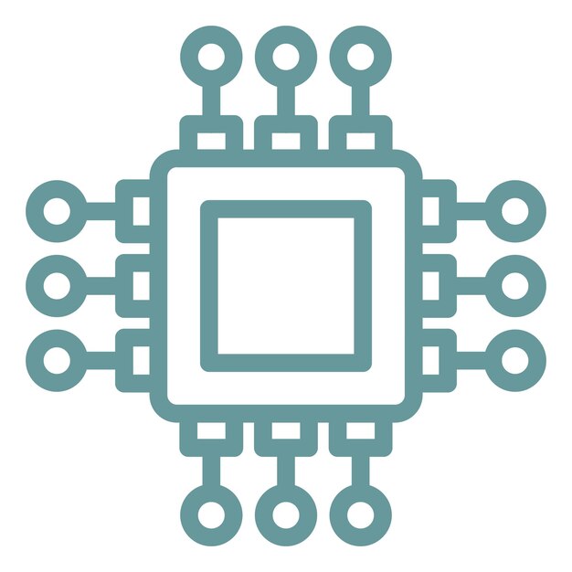 Icon stijl van de vectorontwerpprocessor