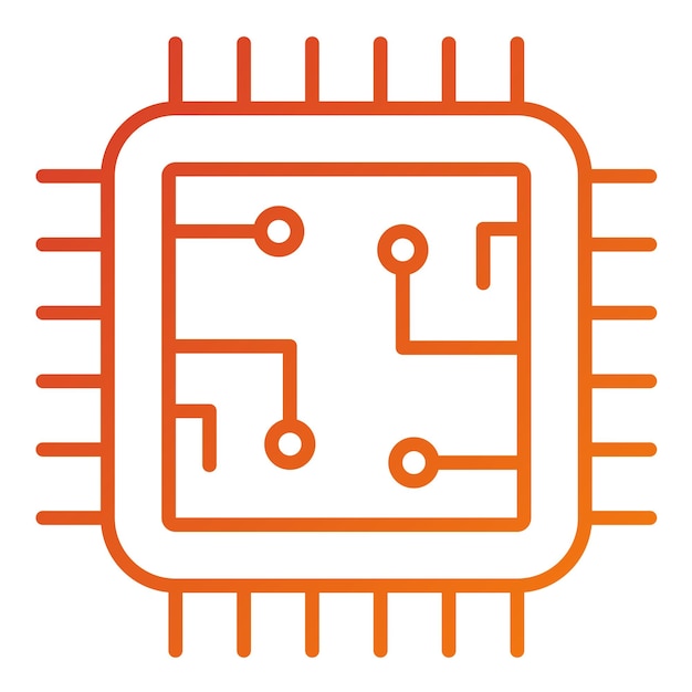 Icon stijl van de vectorontwerpprocessor