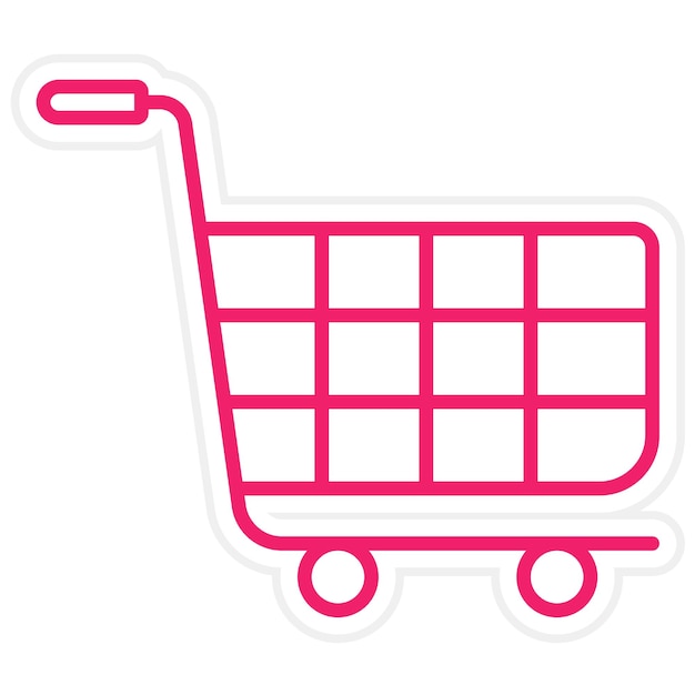 Icon stijl van de winkelwagentje