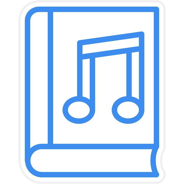 Vector icon stijl van het muziekboek