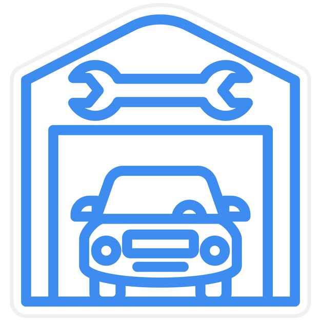 Vector icon stijl van het servicestation