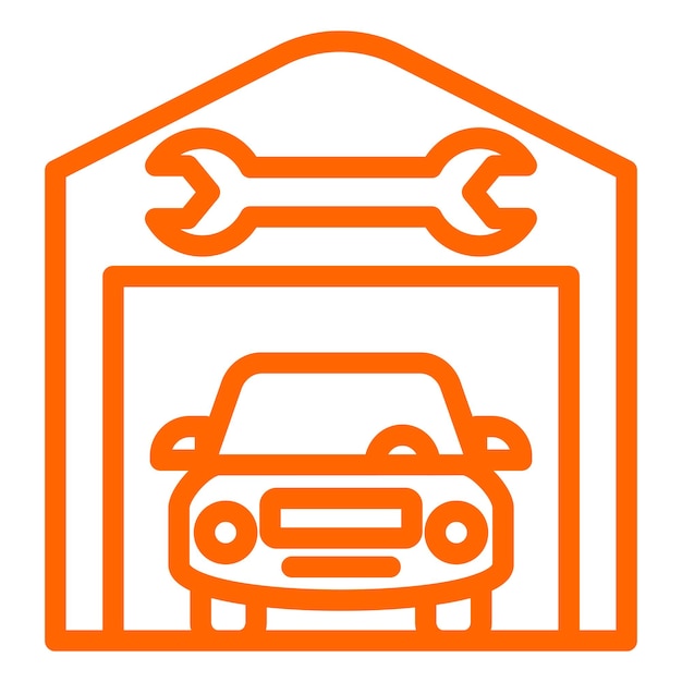 Vector icon stijl van het servicestation