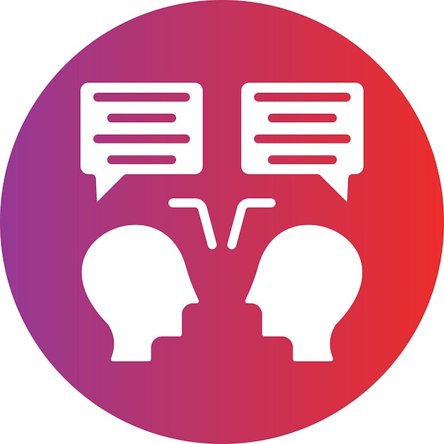 Vector icon stijl voor face-to-face gesprekken