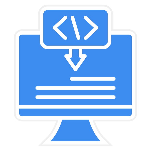 Icon stijl voor het implementeren van vectorontwerpcode