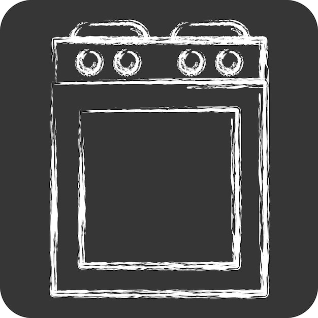 Icon Stove suitable for Kitchen Appliances symbol chalk Style simple design editable