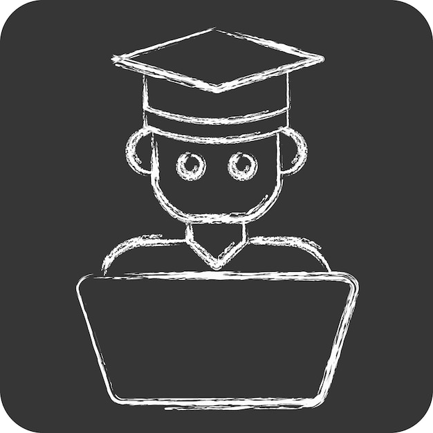 Icon Student Work related to Learning symbol chalk Style simple design illustration