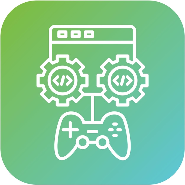 Vector icon style van de vector design game engine