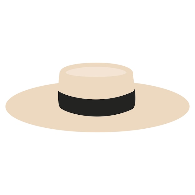 Икона летней бежевой шляпы Векторная иллюстрация Изолированная