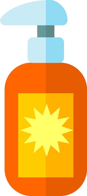 Icon of Suntan Cream in Flat Style