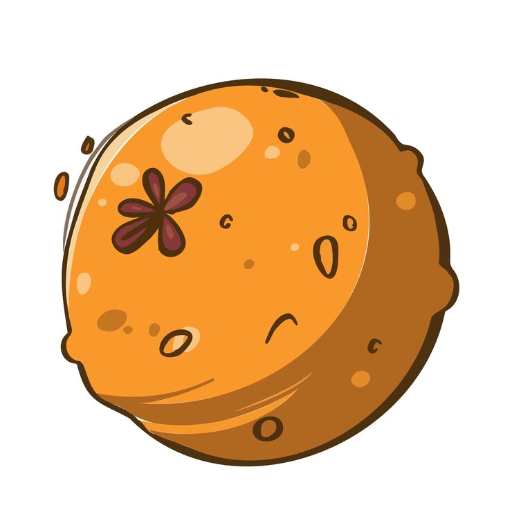 Vector icon symbol lemon orange fruit bright colorful