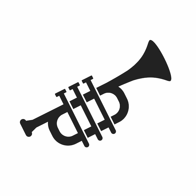 Vector icon or symbol of trumpet in flat style