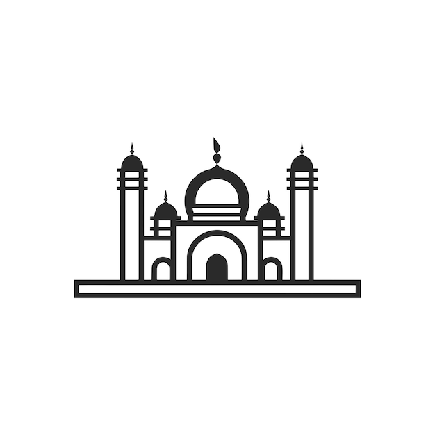 Vector icon a taj mahal simple black line icon