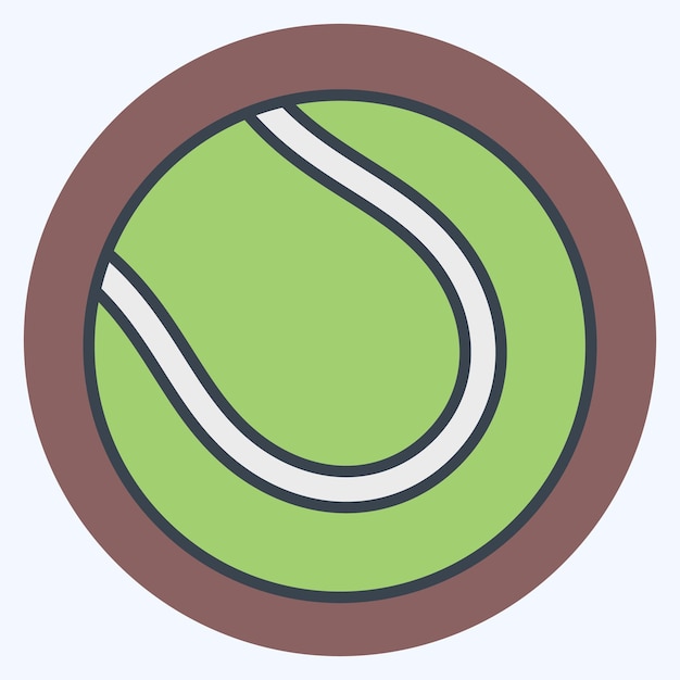 Icon Tennisbal gerelateerd aan Tennis Sport symbool kleur mate stijl eenvoudige ontwerp illustratie