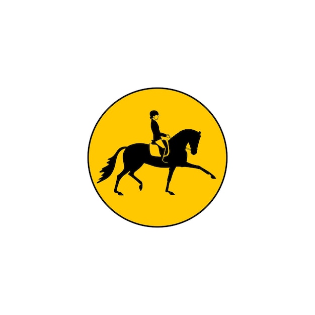 Icon on the theme of equestrian sport dressage