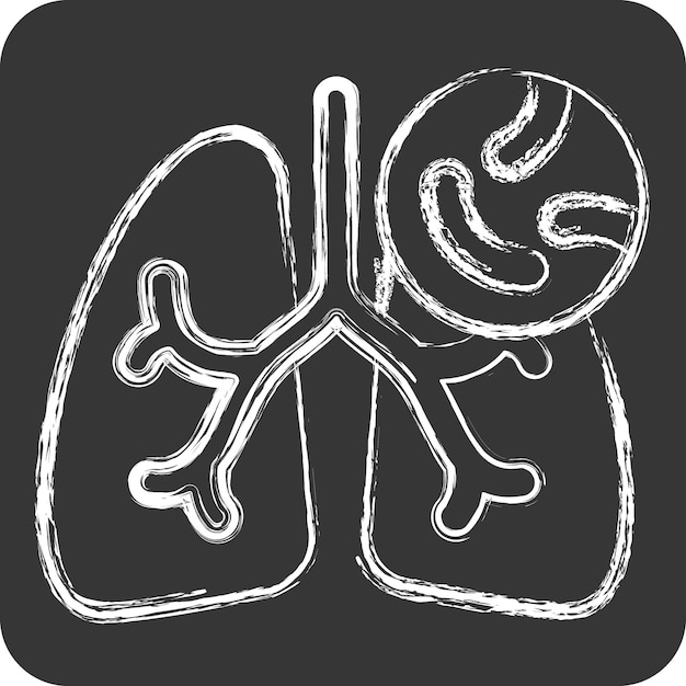 Vector icon tuberclosis related to respiratory therapy symbol chalk style simple design illustration